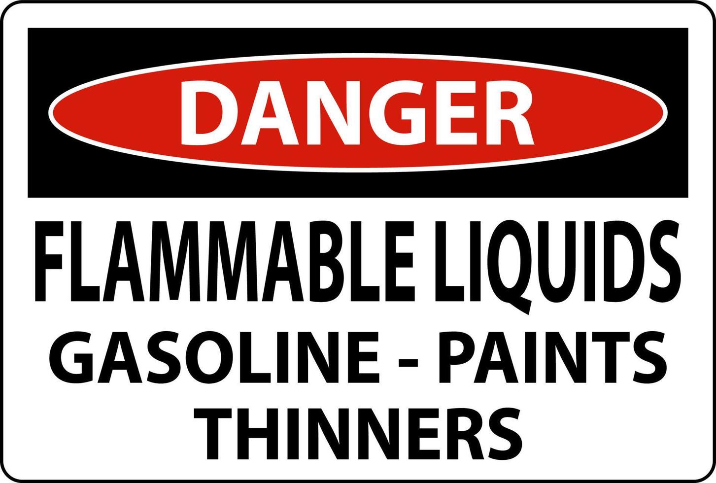 signal de danger liquides inflammables, essence, peintures, diluants vecteur