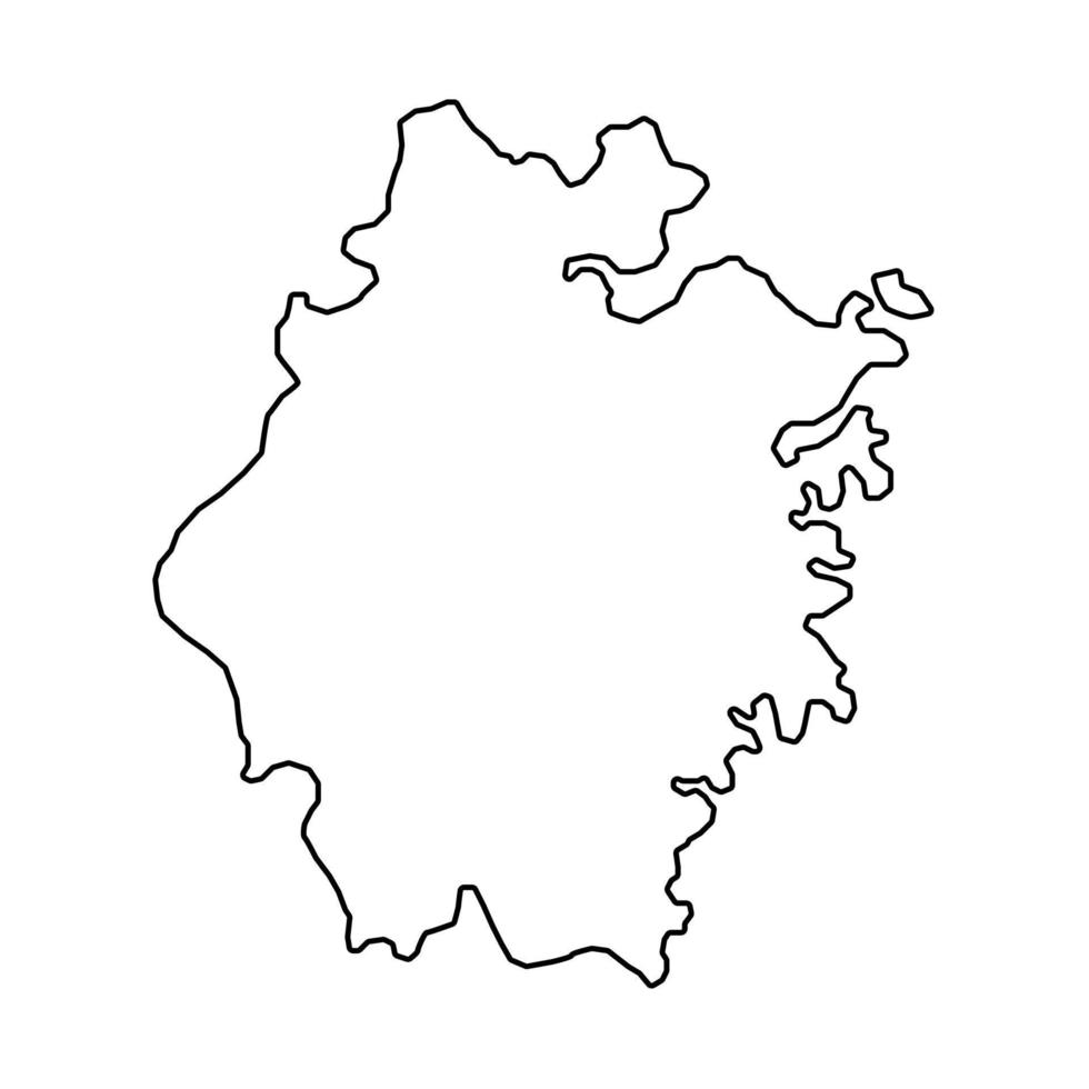 carte de la province du zhejiang, divisions administratives de la chine. illustration vectorielle. vecteur
