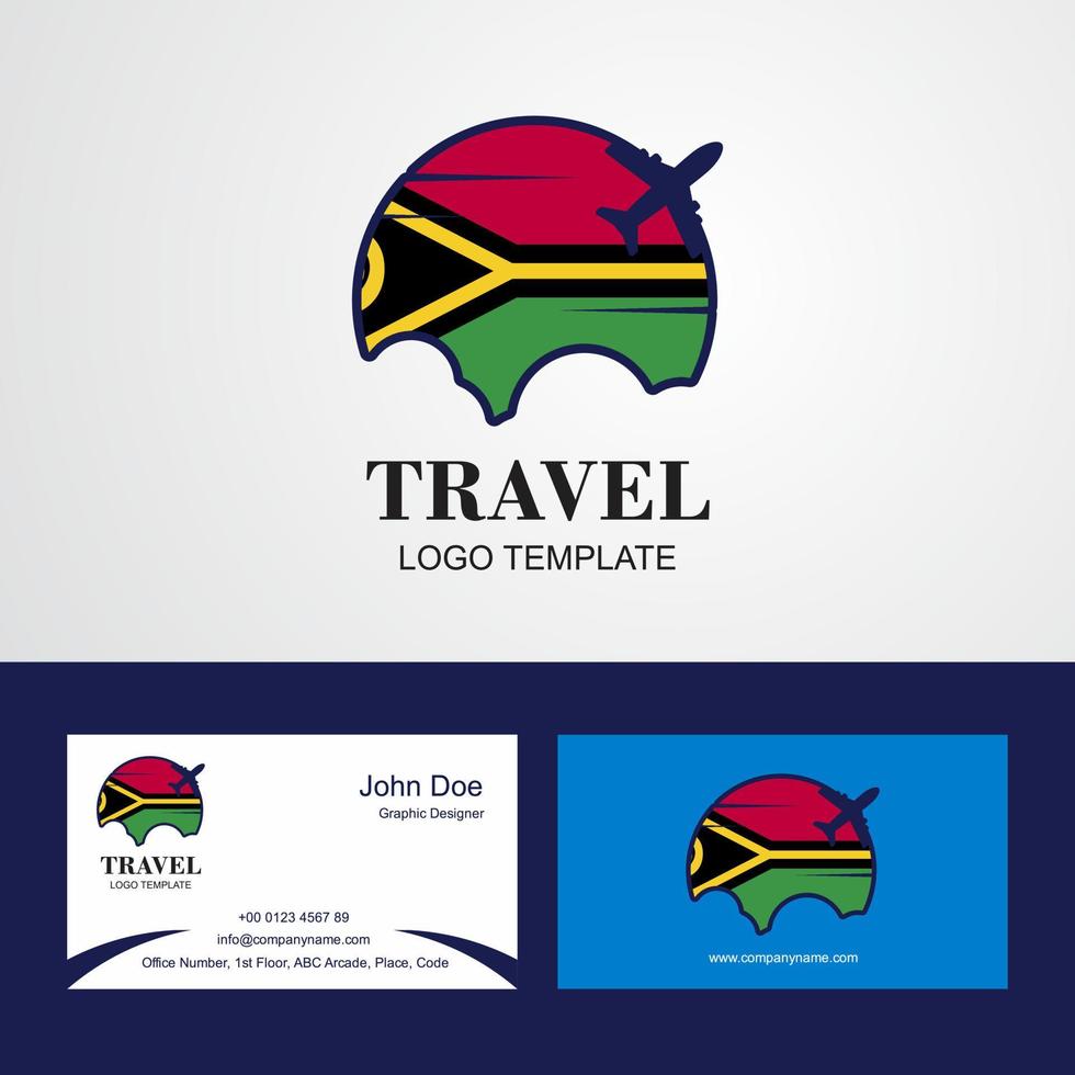 conception du logo et de la carte de visite du drapeau du vanuatu vecteur