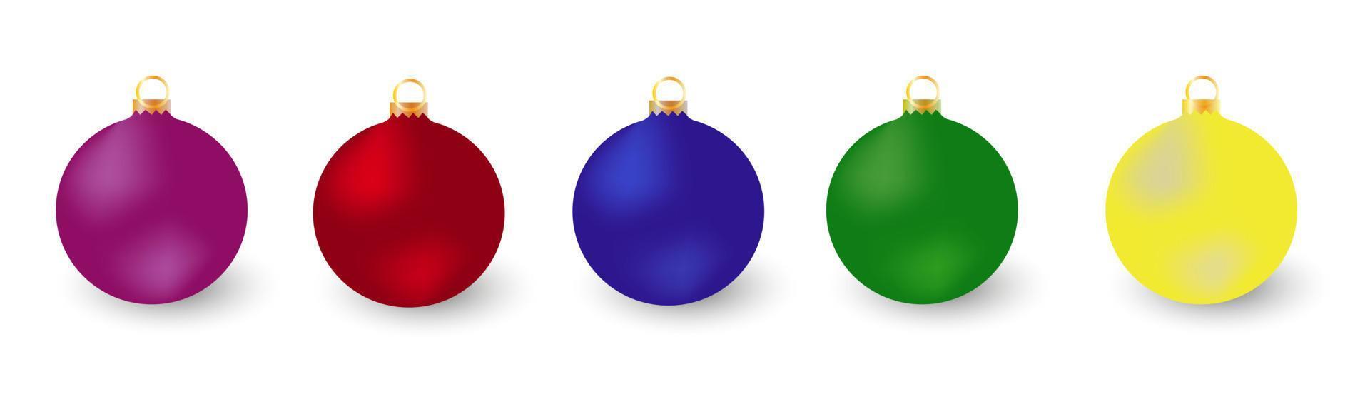 jouet de noël de vacances pour sapin. jeu de boules de Noël sur fond blanc. illustration vectorielle vecteur