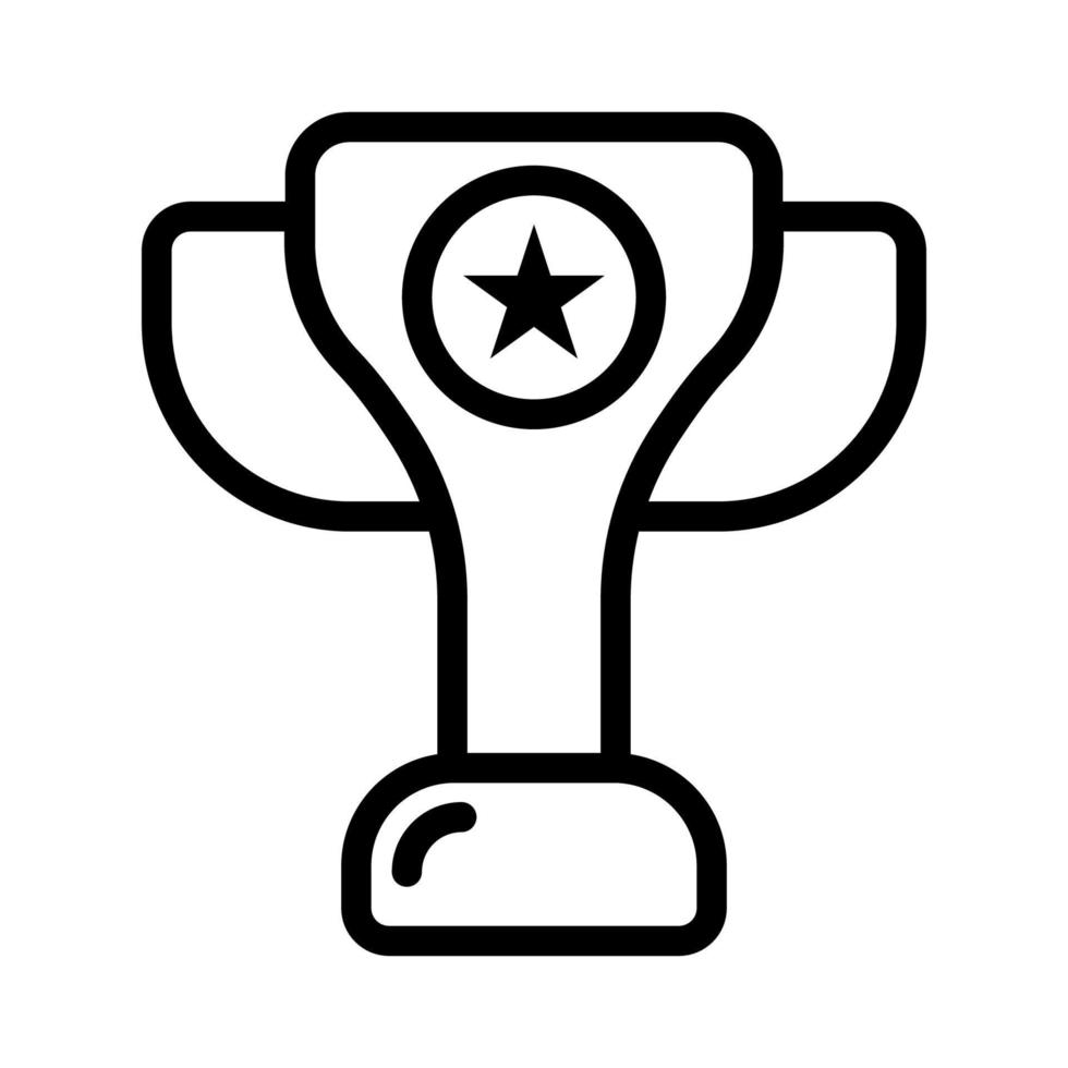 icône de jeu symbole trophée avec style de contour vecteur
