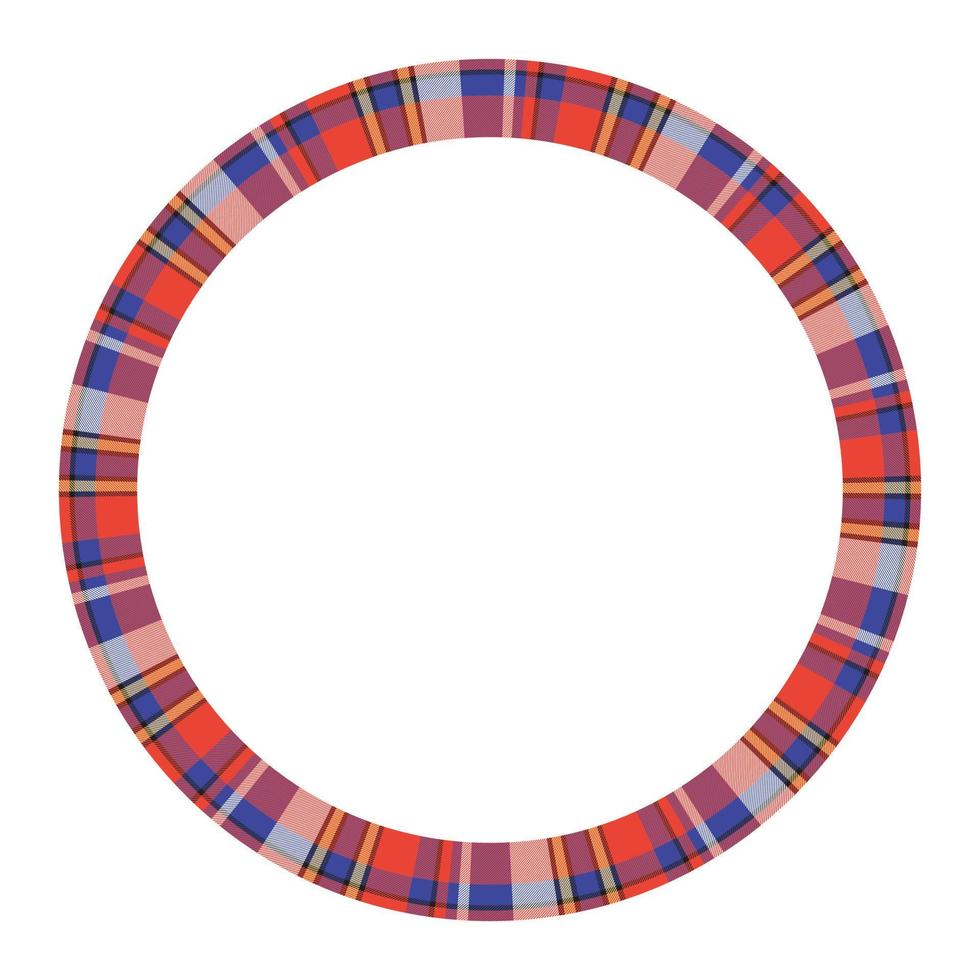 modèle de conception de modèle vintage de vecteur de cadre rond. conceptions de bordure de cercle texture de tissu à carreaux. arrière-plan tartan écossais pour l'art du collage, carte gif, artisanat fait à la main.