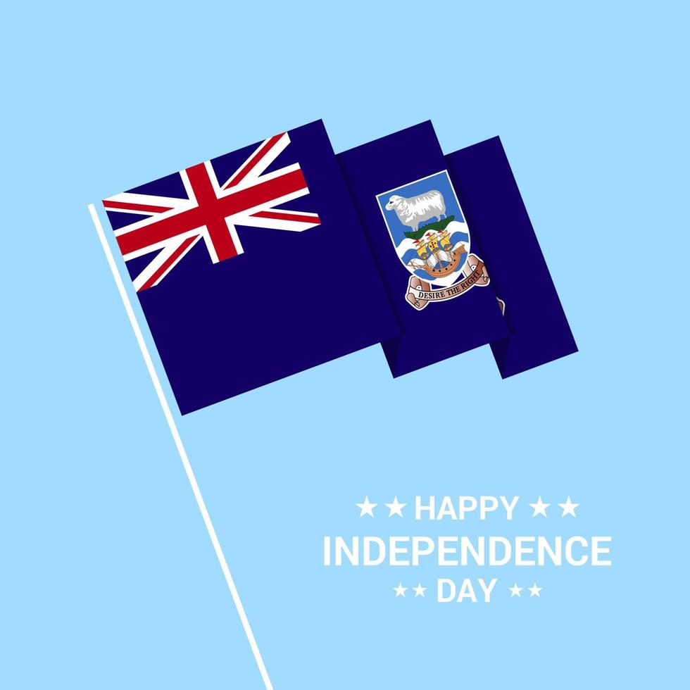 conception typographique de la fête de l'indépendance des îles malouines avec vecteur de drapeau