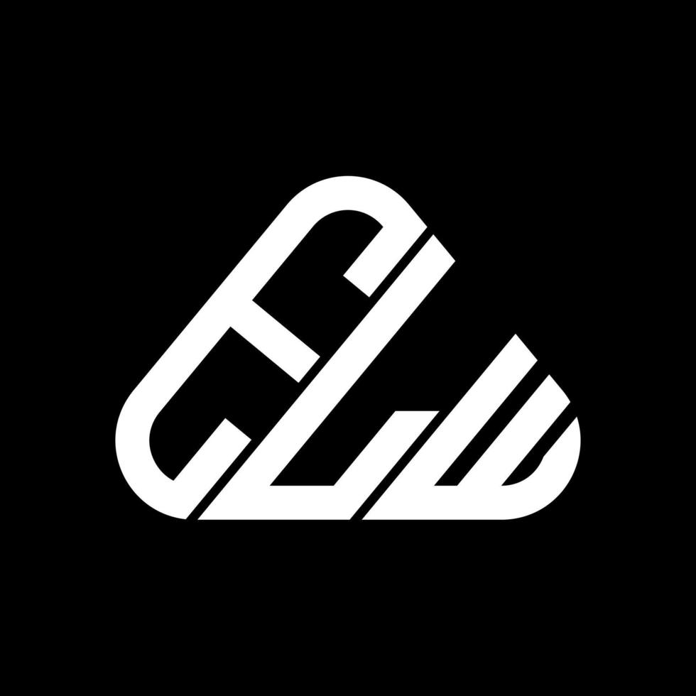 conception créative du logo de lettre elw avec graphique vectoriel, logo elw simple et moderne en forme de triangle rond. vecteur