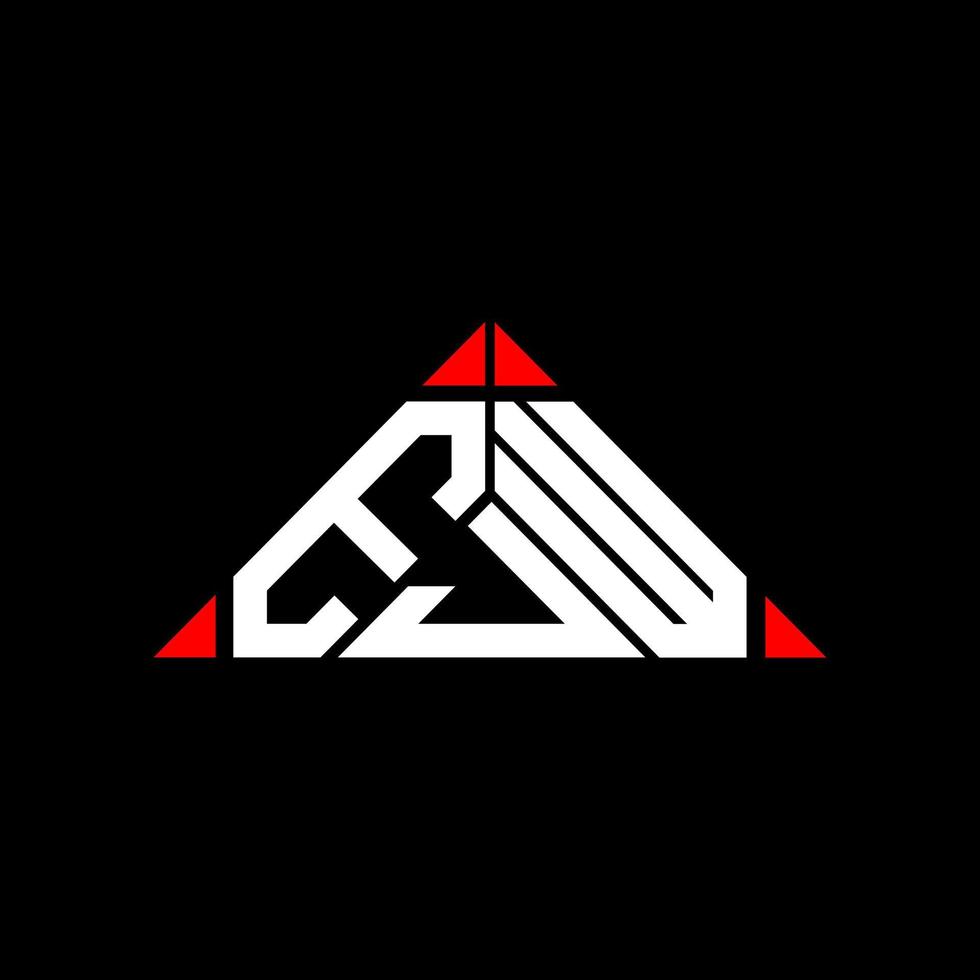 conception créative du logo de lettre ejw avec graphique vectoriel, logo ejw simple et moderne en forme de triangle rond. vecteur