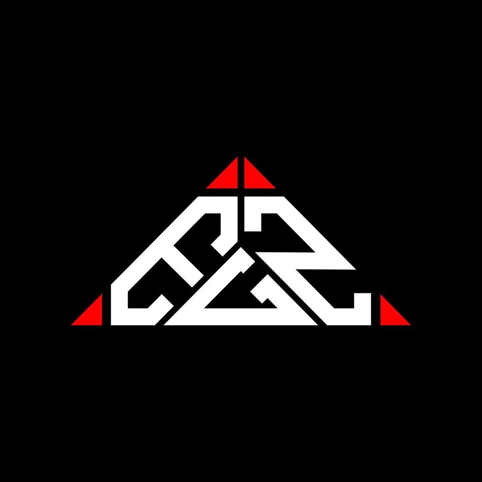 création de logo de lettre egz avec graphique vectoriel, logo egz simple et moderne en forme de triangle rond. vecteur