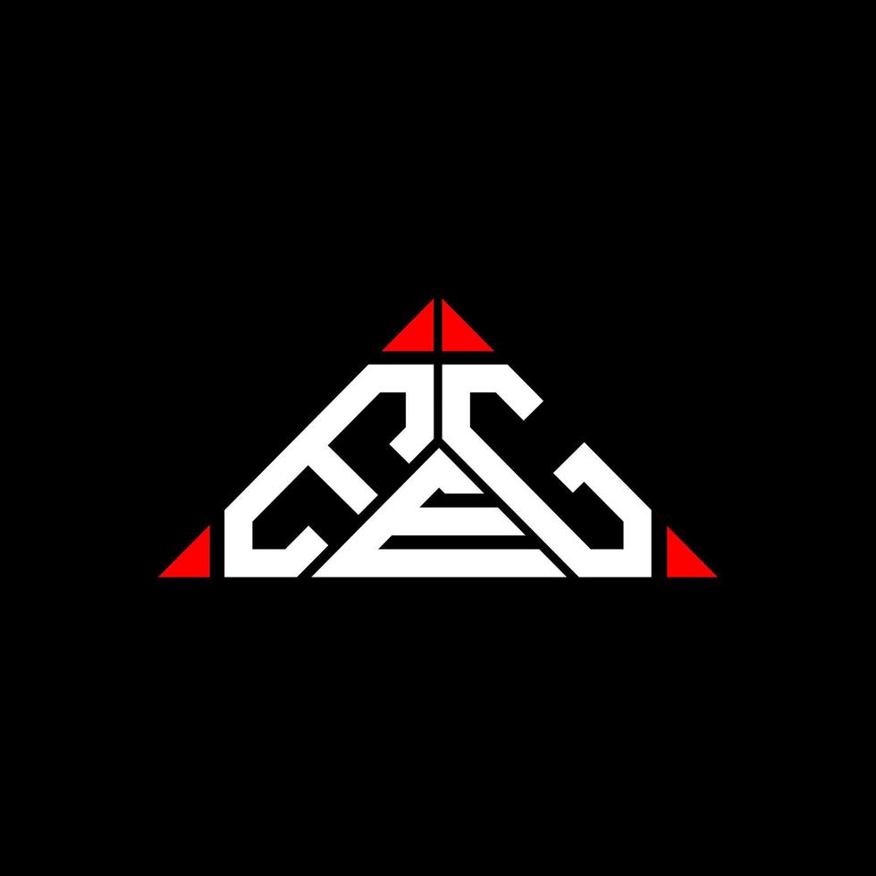 conception créative du logo de lettre eeg avec graphique vectoriel, logo eeg simple et moderne en forme de triangle rond. vecteur