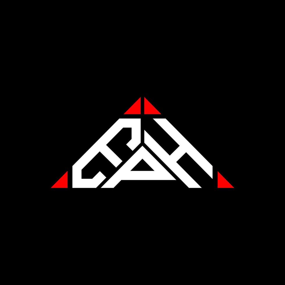 conception créative du logo de lettre eph avec graphique vectoriel, logo eph simple et moderne en forme de triangle rond. vecteur