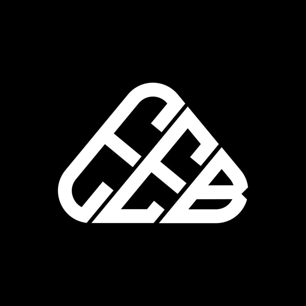 conception créative du logo de la lettre eeb avec graphique vectoriel, logo eeb simple et moderne en forme de triangle rond. vecteur