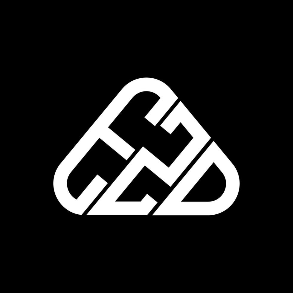 création de logo de lettre ezd avec graphique vectoriel, logo ezd simple et moderne en forme de triangle rond. vecteur