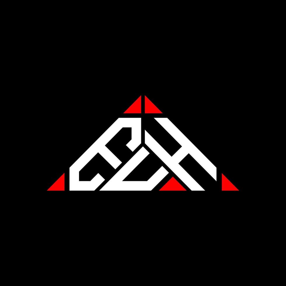 conception créative du logo de lettre euh avec graphique vectoriel, logo euh simple et moderne en forme de triangle rond. vecteur