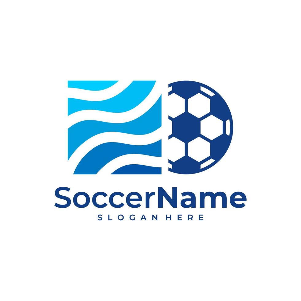 modèle de logo de football de vague, vecteur de conception de logo de vague de football