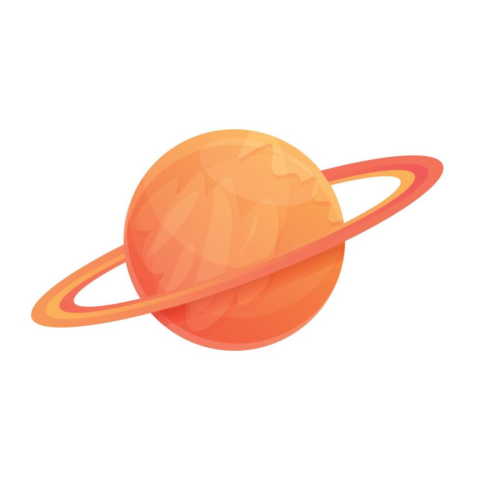 icône de la planète Saturne, style cartoon vecteur