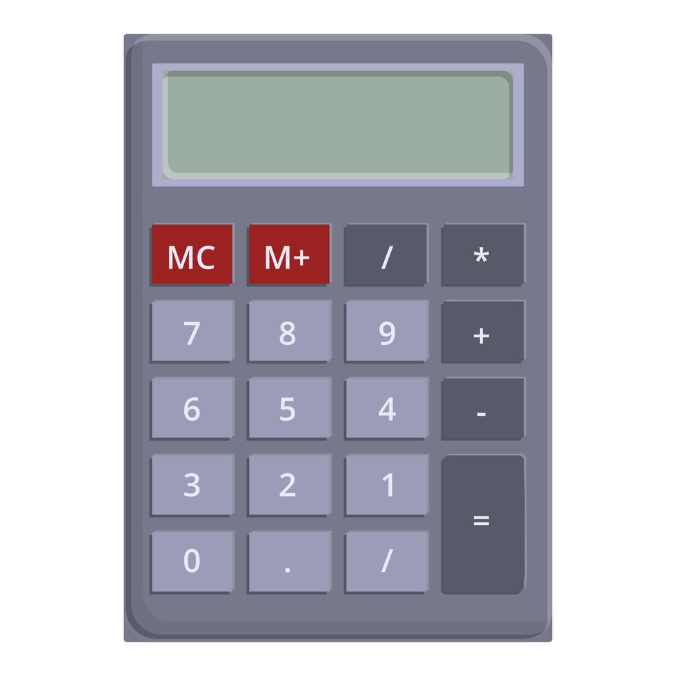 icône de calculatrice scolaire, style cartoon vecteur