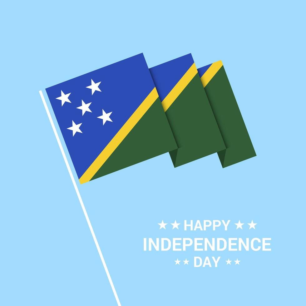 conception typographique de la fête de l'indépendance des îles salomon avec vecteur de drapeau