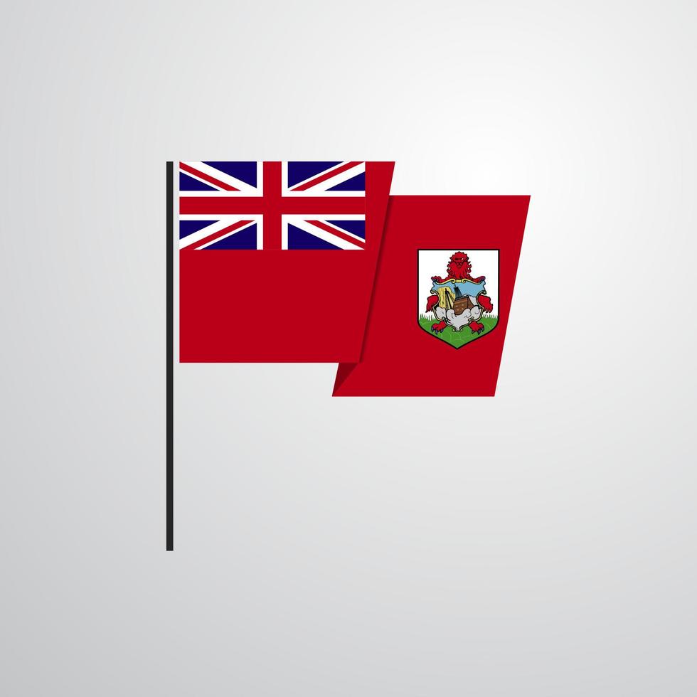 vecteur de conception de drapeau agitant les bermudes