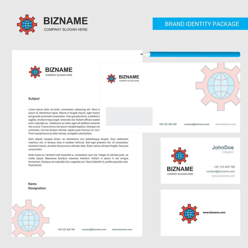 enveloppe à en-tête d'affaires de configuration internet et modèle de vecteur de conception de carte de visite