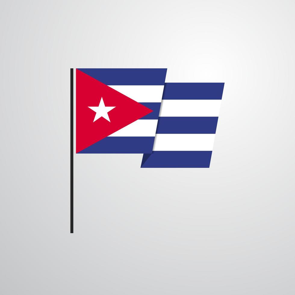 vecteur de conception de drapeau ondulant cuba