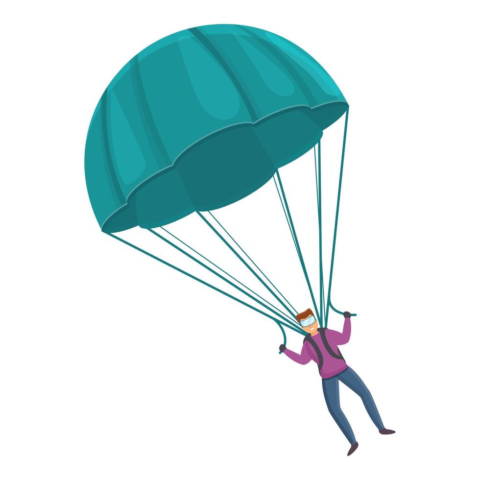 icône de parachute volant, style cartoon vecteur
