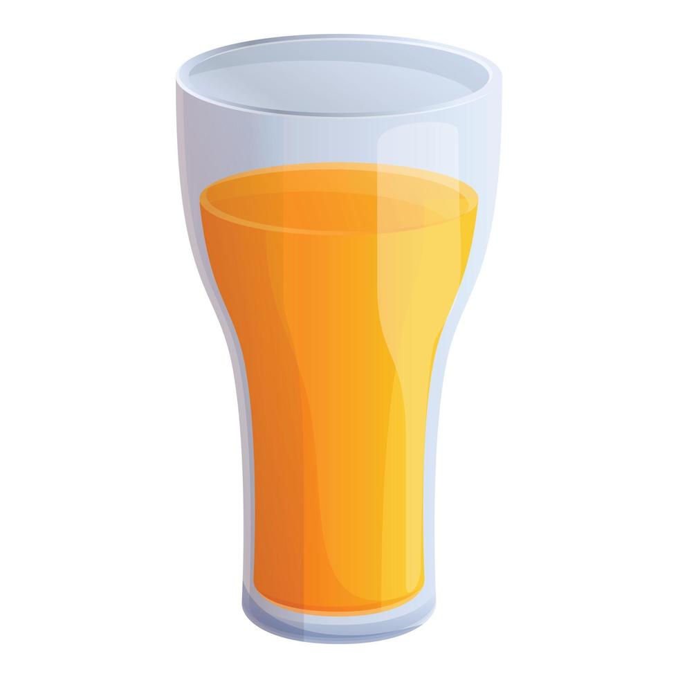 icône de verre de jus d'orange, style cartoon vecteur