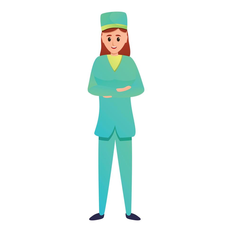 icône d'infirmière professionnelle, style cartoon vecteur