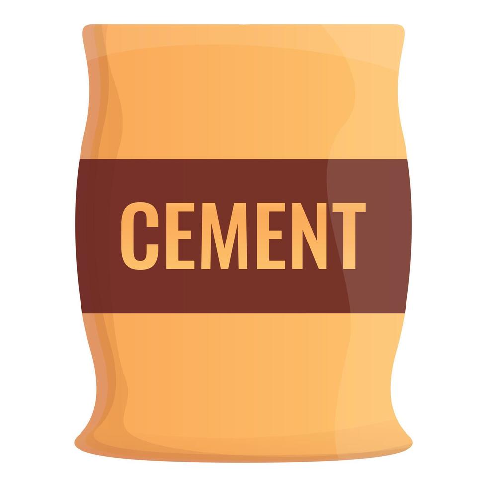 icône de sac de ciment, style cartoon vecteur