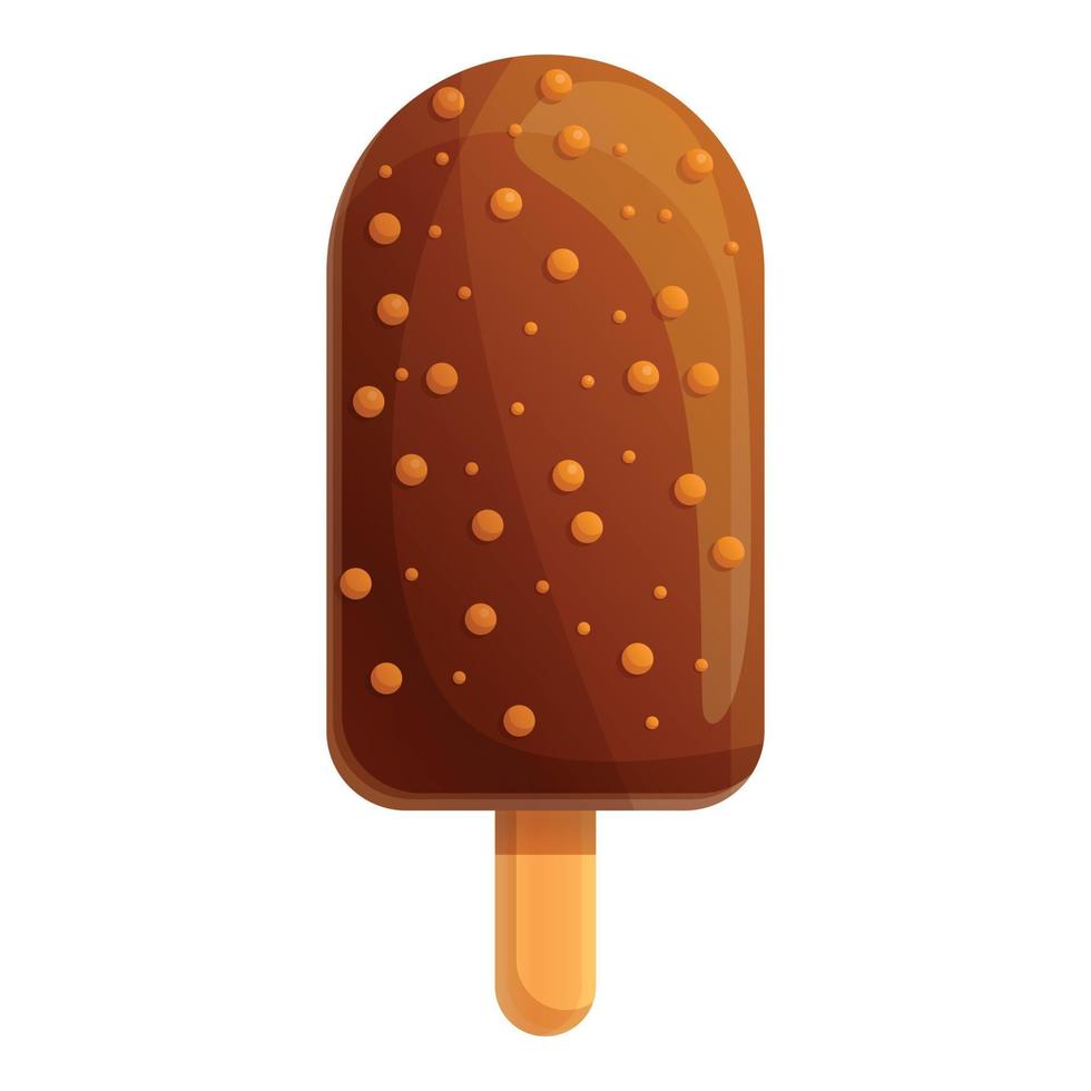 icône de bâton de chocolat de crème glacée, style cartoon vecteur
