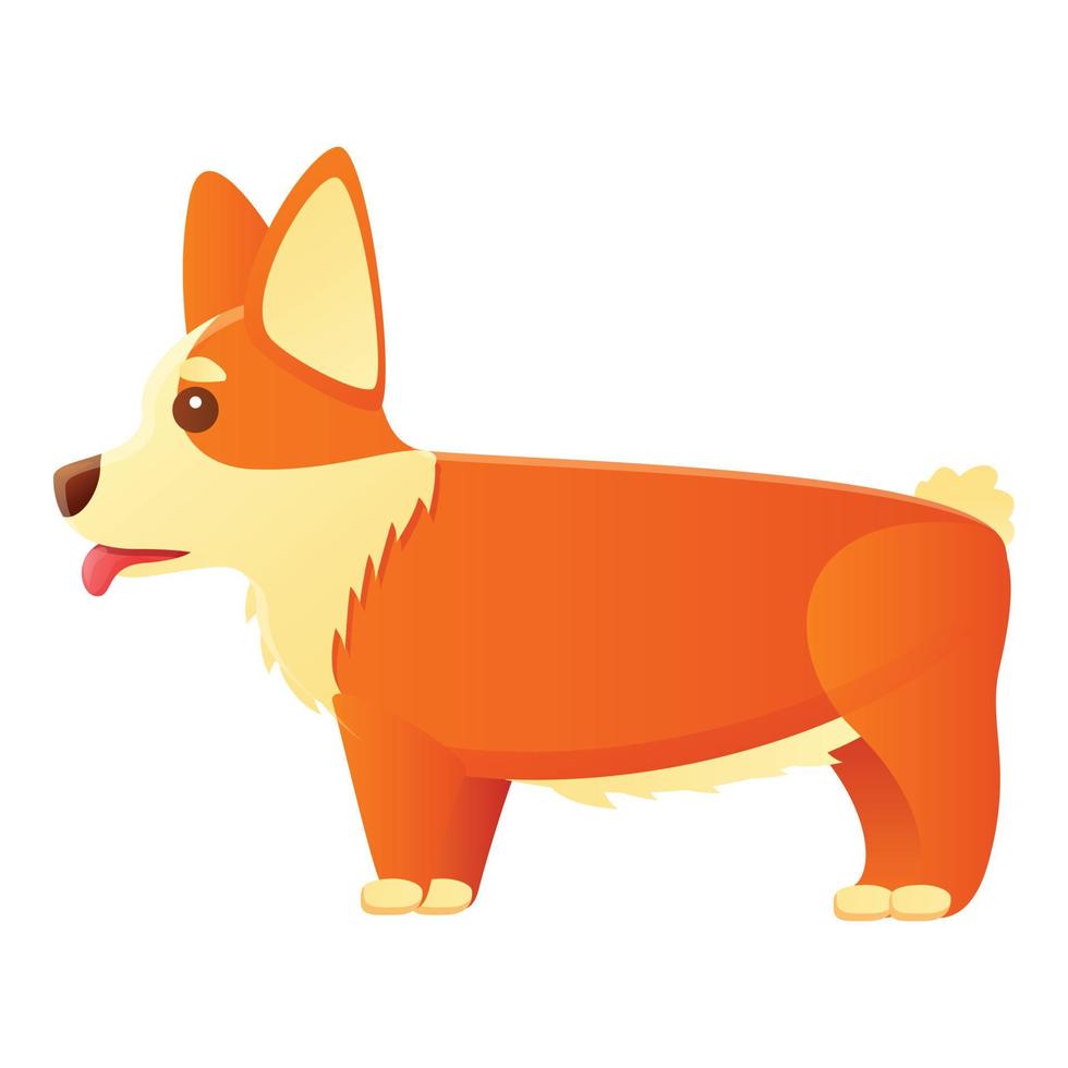 icône de chien corgi triste, style dessin animé vecteur