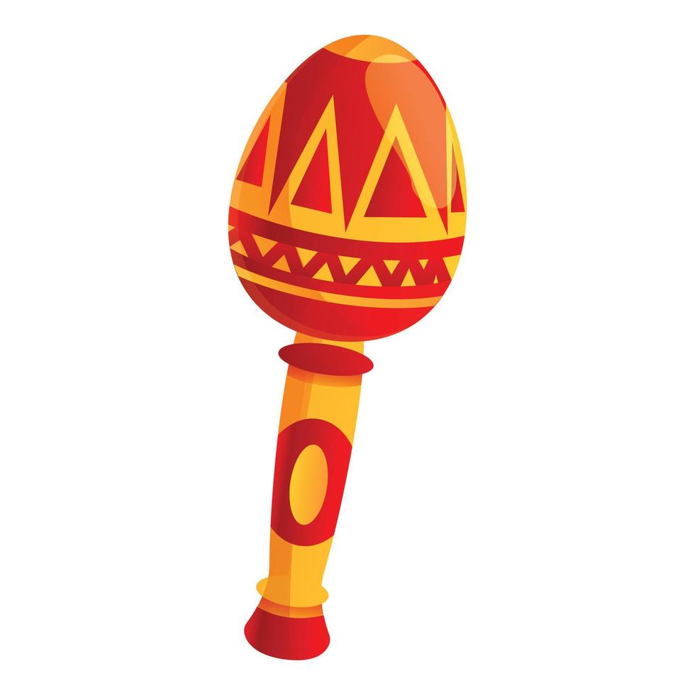 icône de maraca traditionnelle, style cartoon vecteur