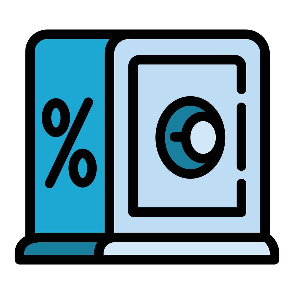 déposer l'icône du coffre-fort en métal, style de contour vecteur