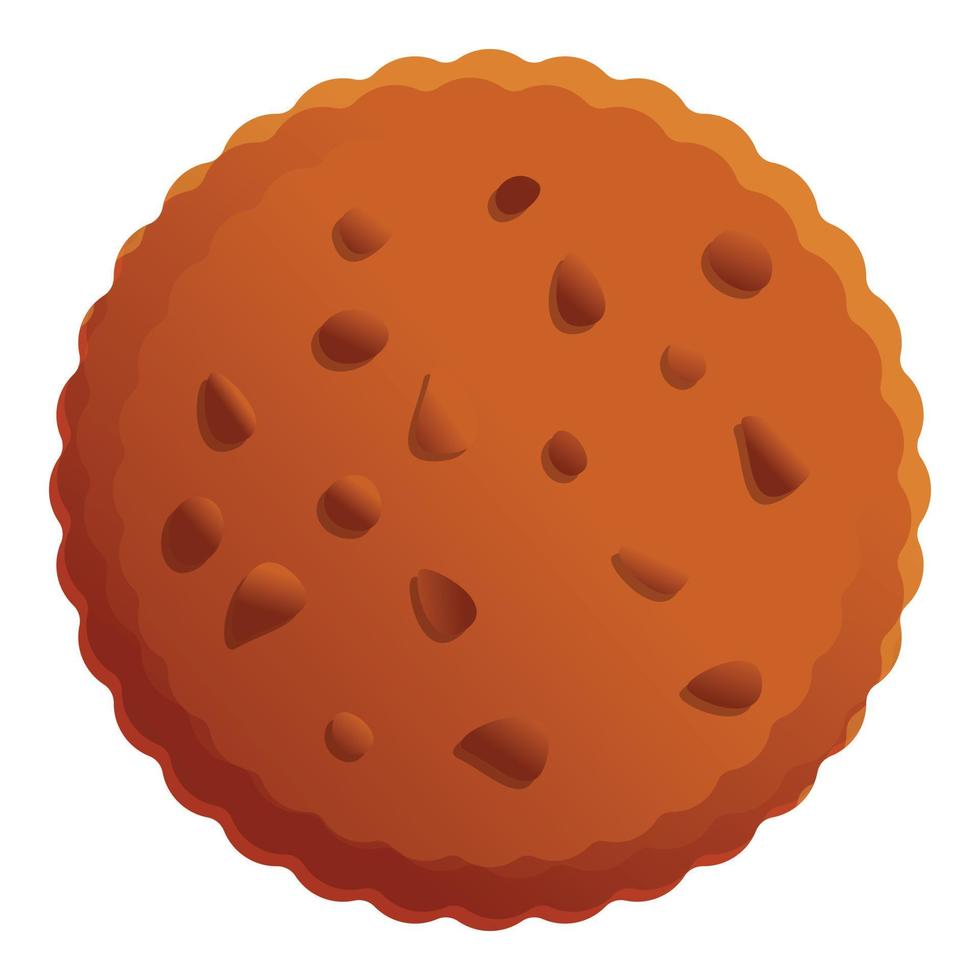 icône de biscuit aux noix, style cartoon vecteur