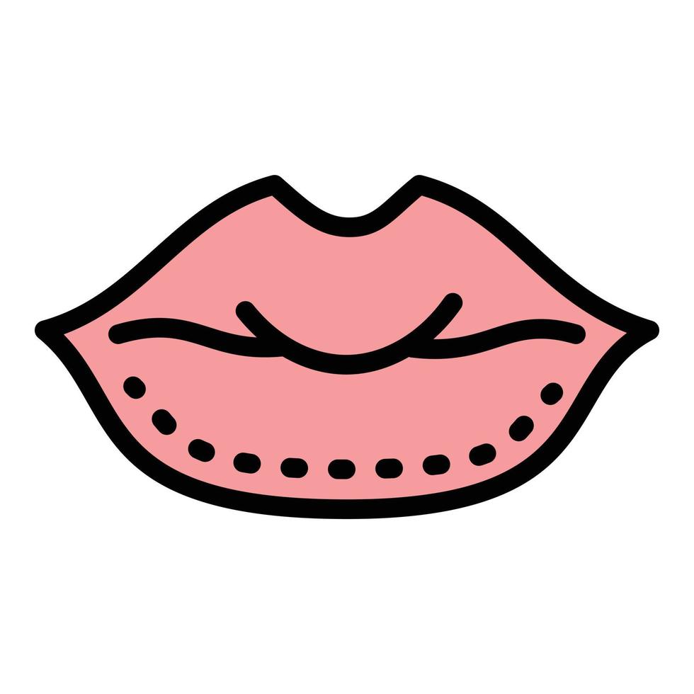 icône de correction des lèvres, style de contour vecteur