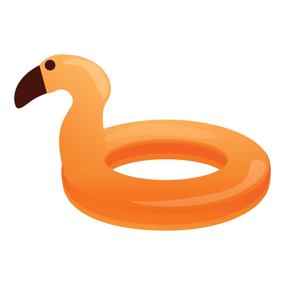 icône d'anneau gonflable d'oiseau, style cartoon vecteur