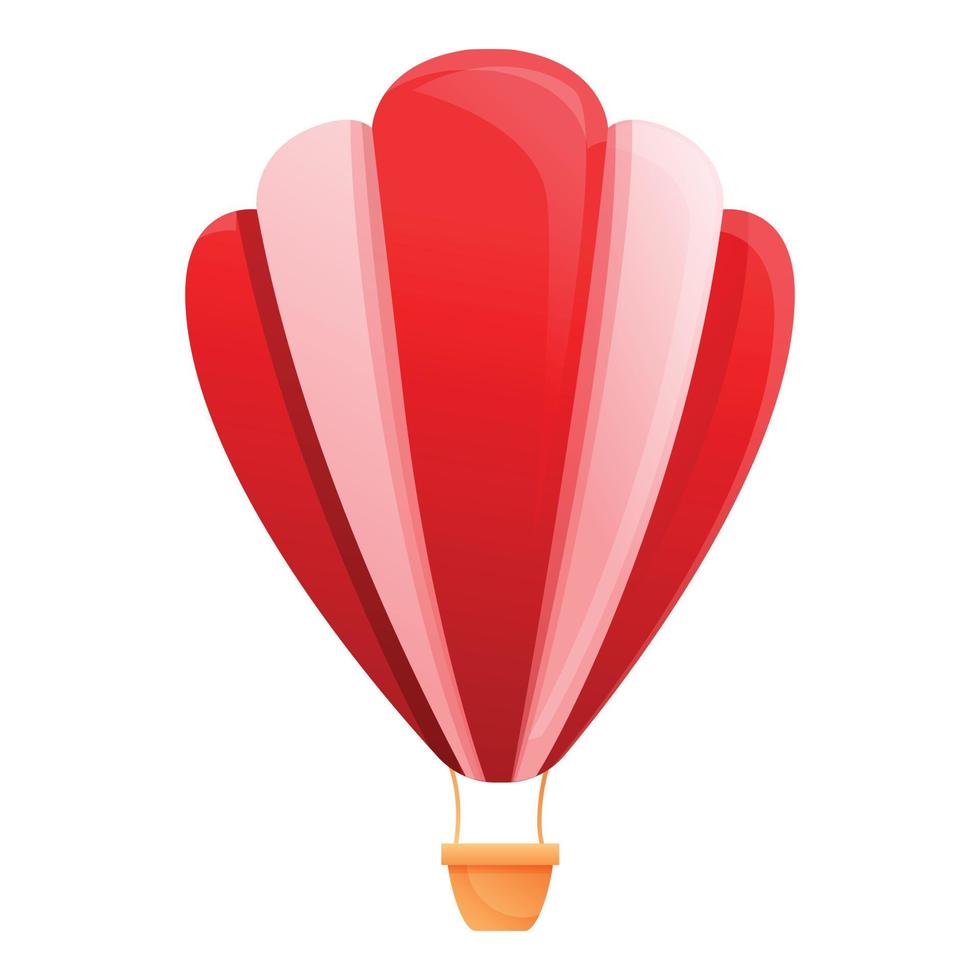 icône de ballon à air blanc rouge, style cartoon vecteur