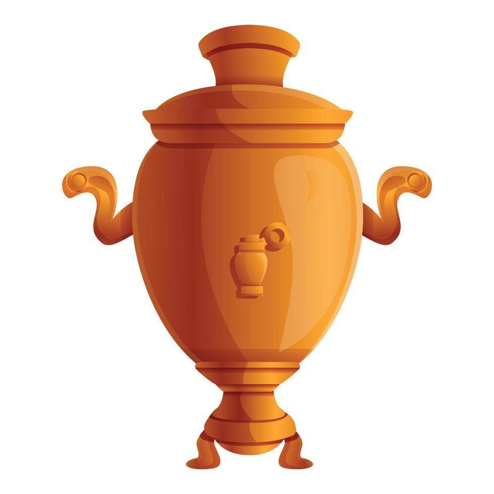 icône de samovar d'or, style cartoon vecteur