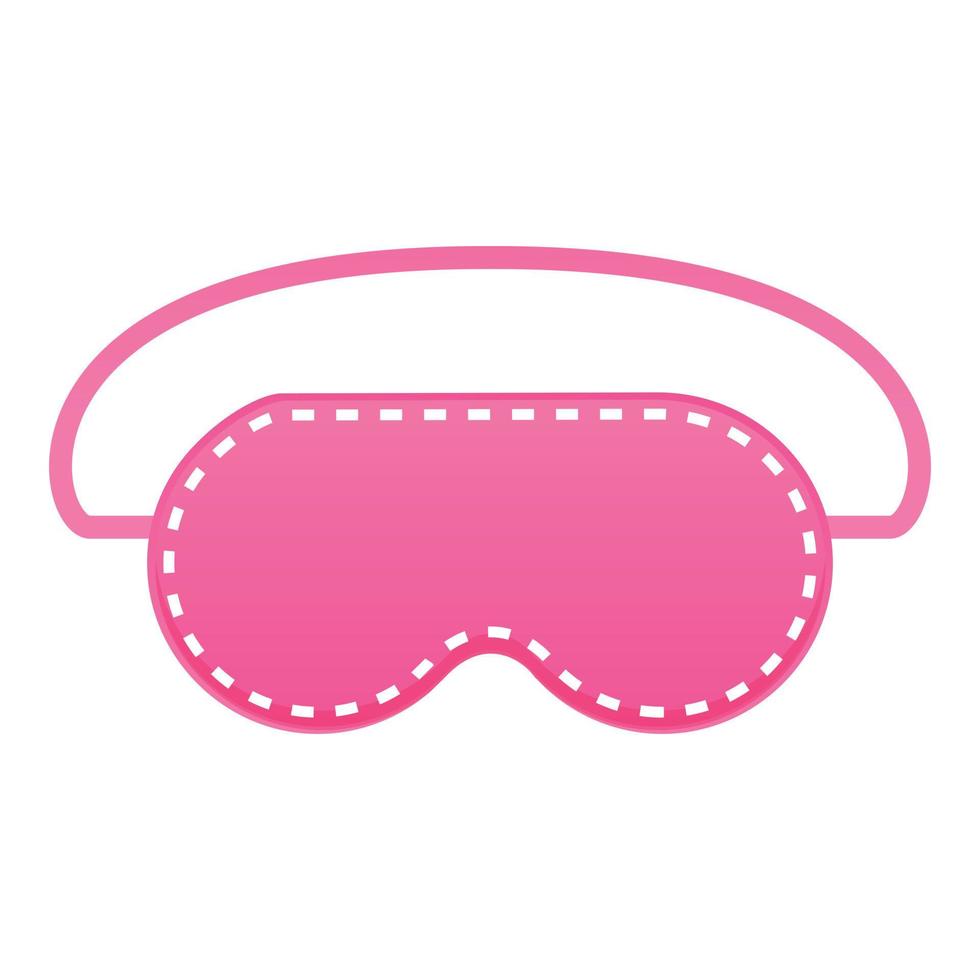 icône de masque de sommeil textile rose, style cartoon vecteur