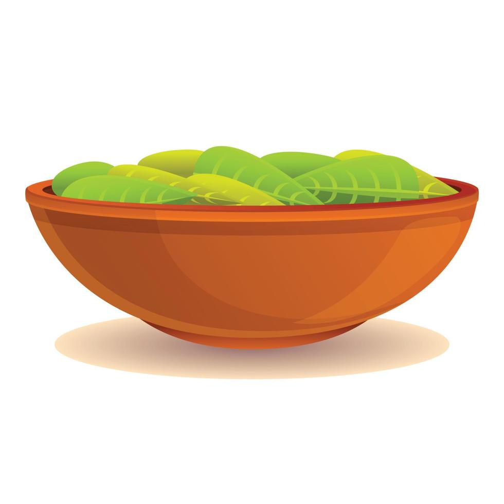 icône de feuilles de condiment, style cartoon vecteur