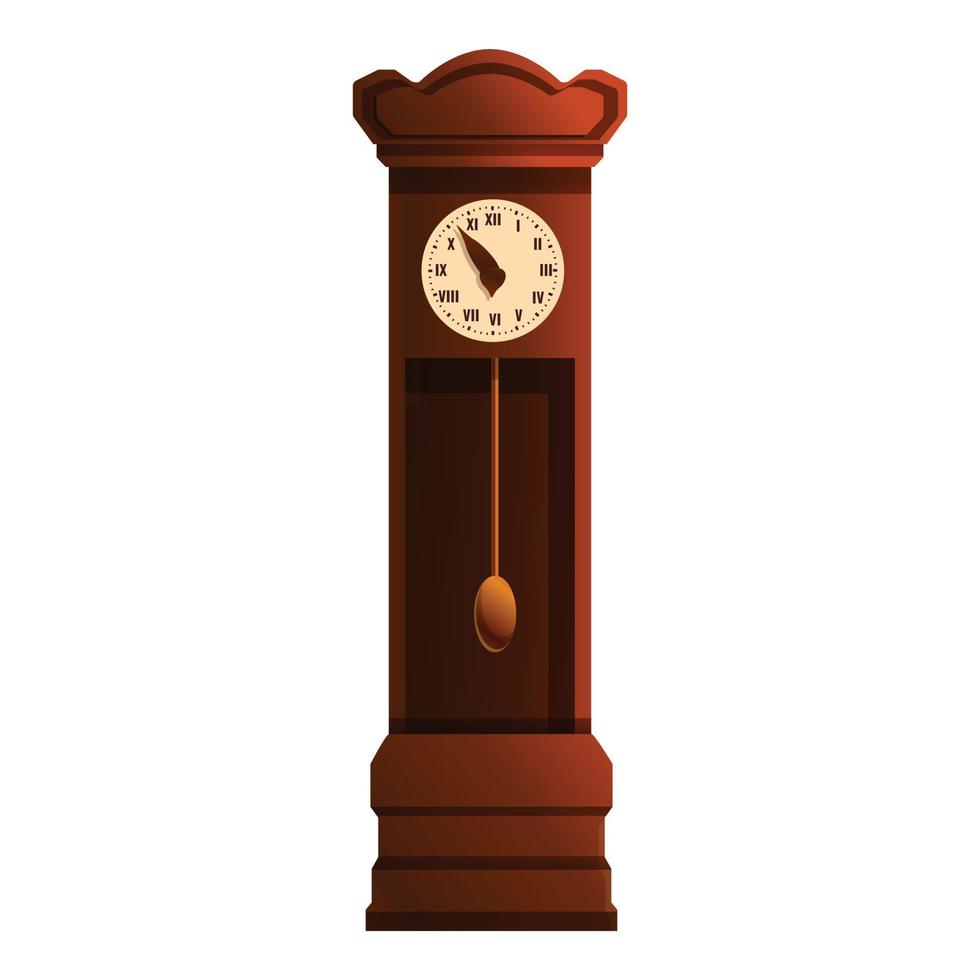 icône d'horloge à pendule, style cartoon vecteur
