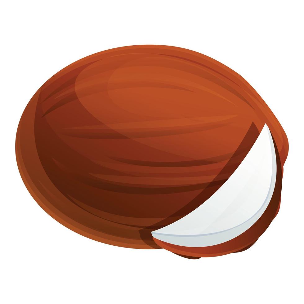 icône de noix de coco tropicale, style cartoon vecteur
