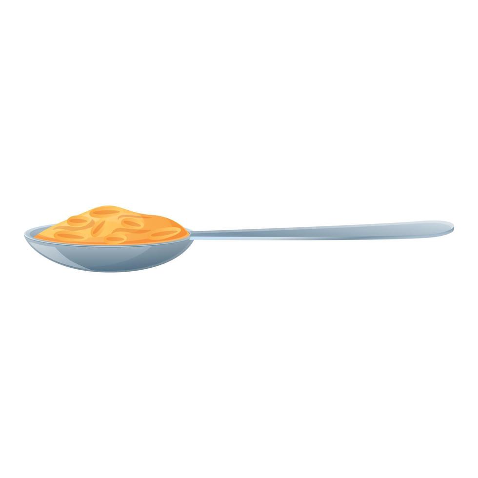 icône de cuillère de céréales de petit déjeuner, style cartoon vecteur