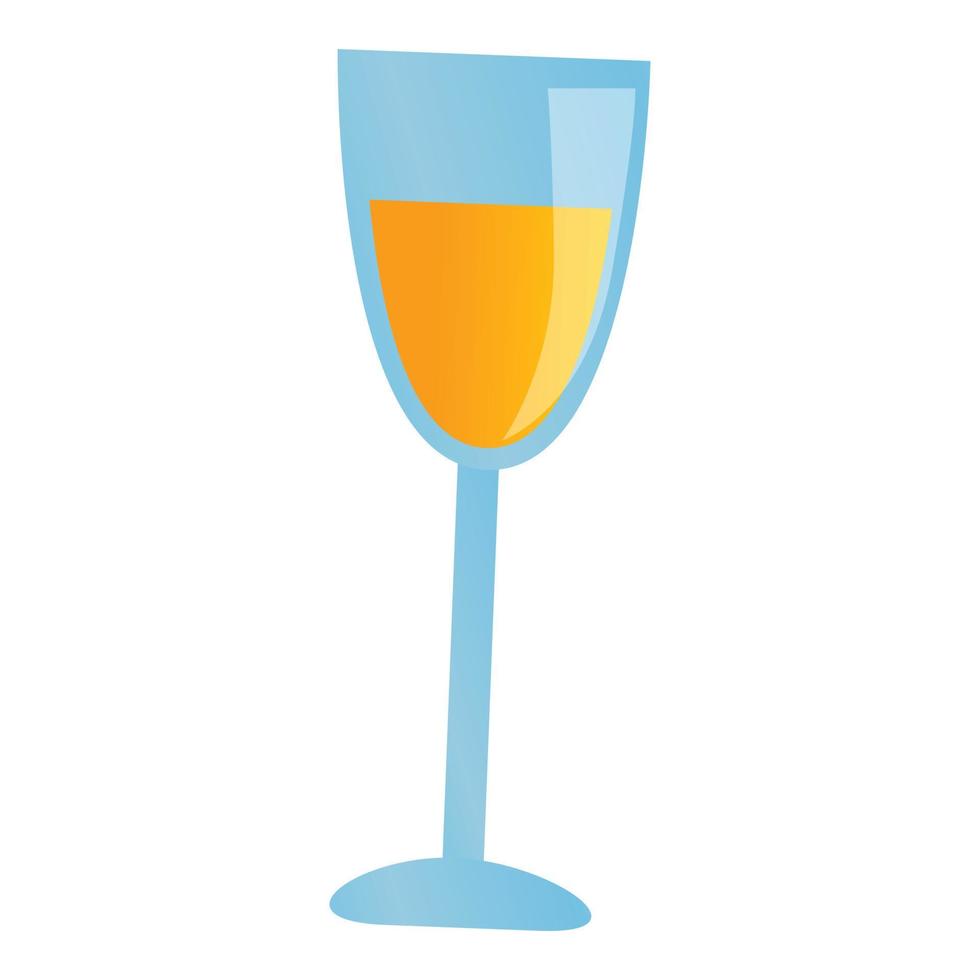 icône de verre de champagne, style cartoon vecteur