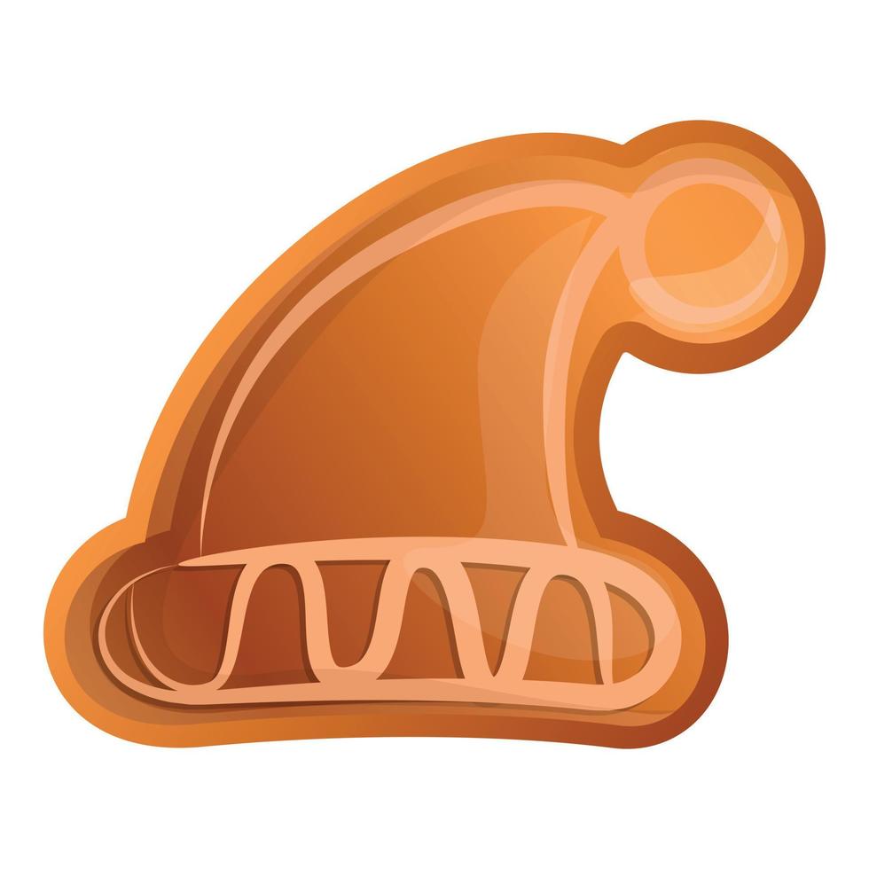 icône de pain d'épice de chapeau de père noël, style cartoon vecteur