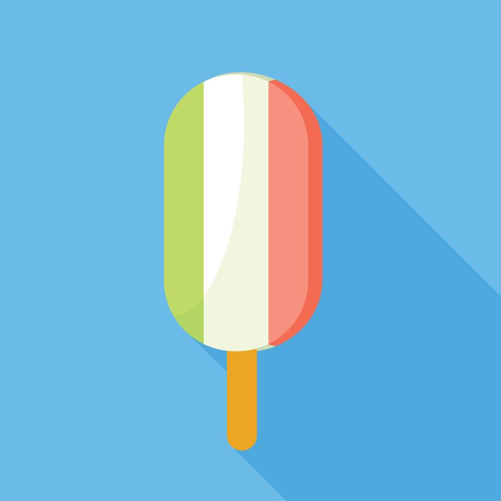 icône de popsicle drapeau italie, style plat vecteur