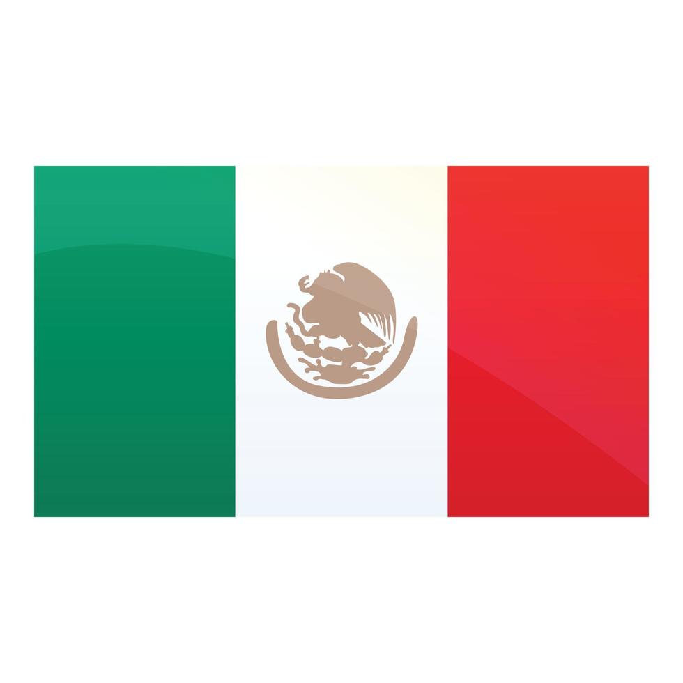 icône du drapeau national mexicain, style cartoon vecteur