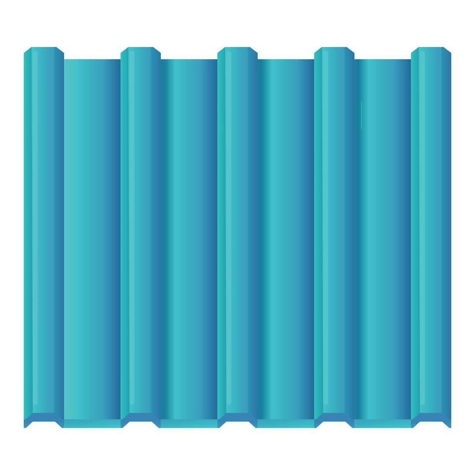 icône de toit en métal bleu, style cartoon vecteur