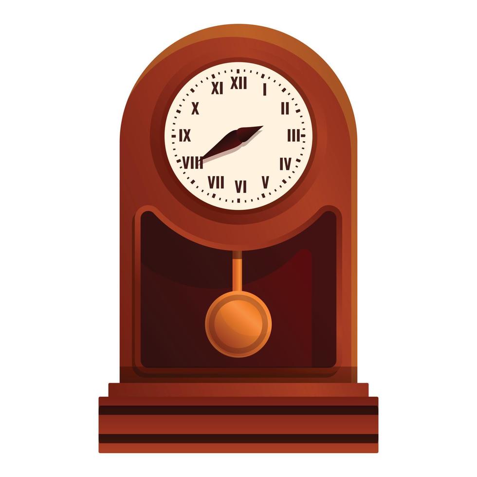 icône d'horloge à pendule de décoration, style cartoon vecteur