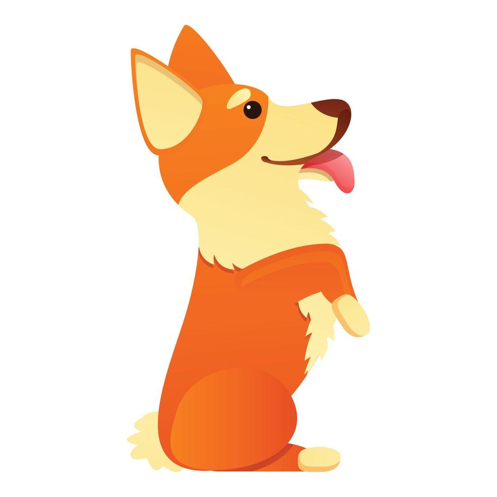 icône de chien corgi comique, style cartoon vecteur