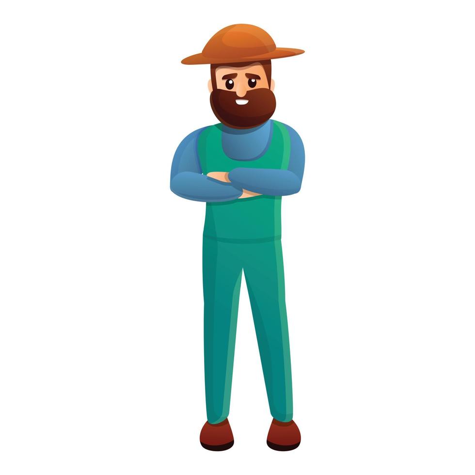 icône de fermier barbu, style cartoon vecteur