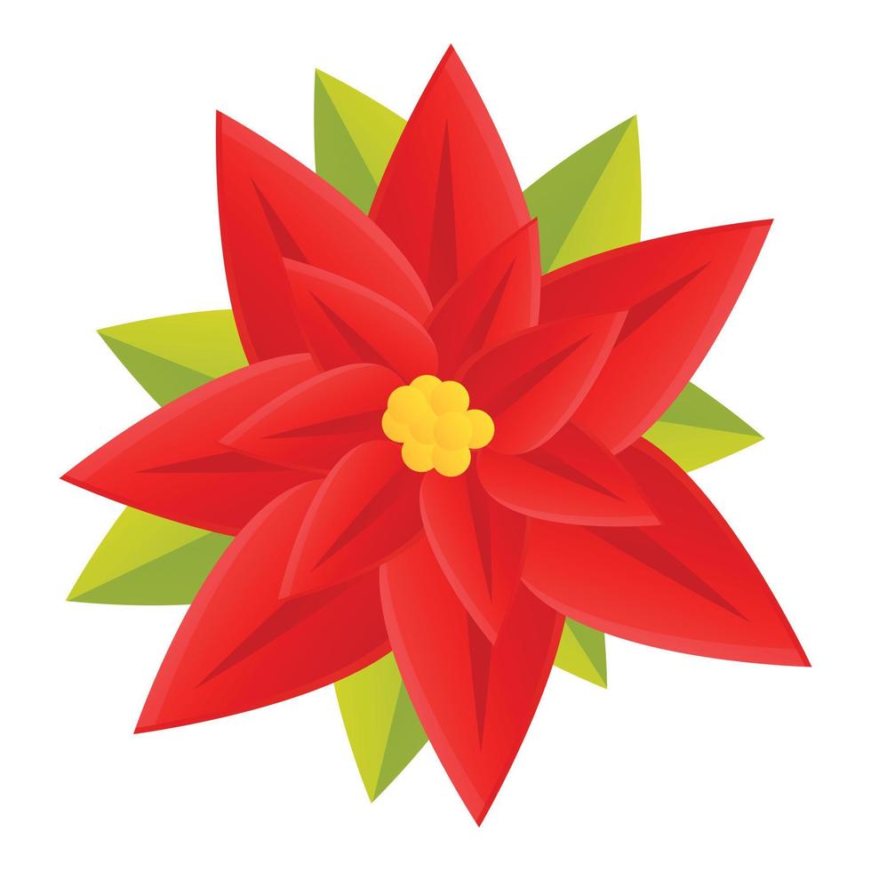 icône de fleur de poinsettia, style cartoon vecteur