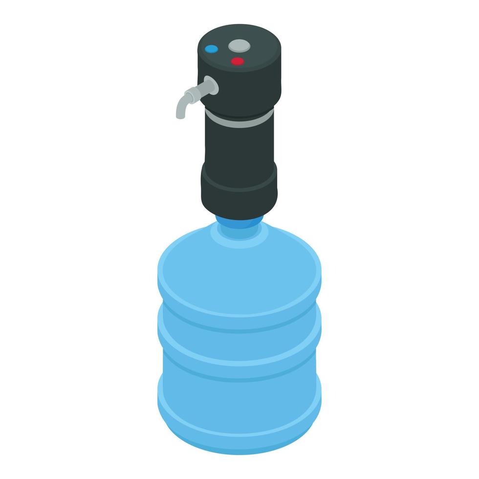 icône de bouteille d'eau de pompe électrique, style isométrique vecteur